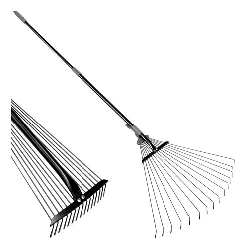 Walensee Garden Leaf Rake 64 Inches Adjustable Folding Leaves 0