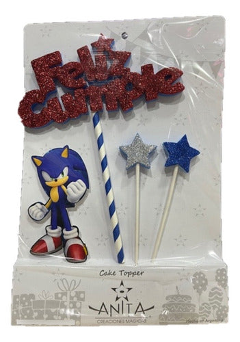 Pulgarcito Topper Adorno Para Torta - Sonic 0