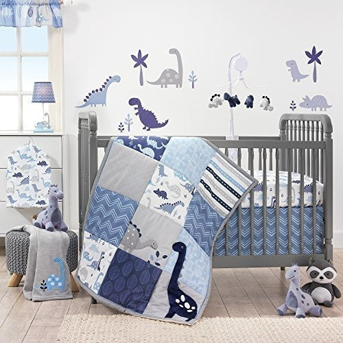 Bedtime Originals Roar Dinosaurio Equipado Cuna Hoja Azul Bl 2