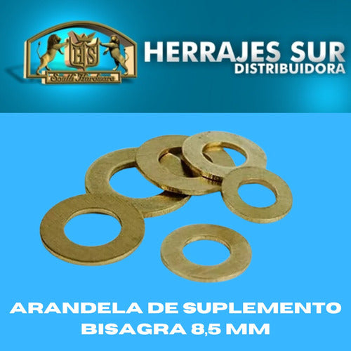 HS 50 Unid - Arandela De Suplemento Para Bisagra 8.5 Mm Dorada 6