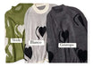 Oversize Printed Round Neck Wool Sweater - Super Spacious 12