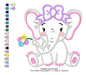 Embroidery Machine Appliqué Animal Safari Elephant Girl 1950 3