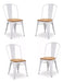 Homeshop Sillas Tolix X 4 Un. Diseño Industrial Metal Asiento Madera 0