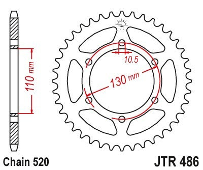 JT Transmission Sprocket GSX-R 600 750 11-16 520 Z45 Plan Fas 1