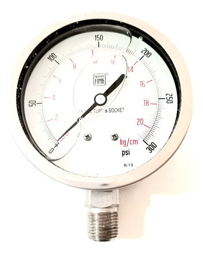 Nuovafima Manometer Dia-100 Mm / 20 Bar .Inoxidable 0