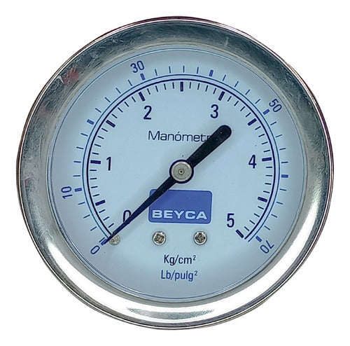 Beyca Manometer A/Inoxidable 5 Kg/cm² Rosca Posterior MM2-45 5 0