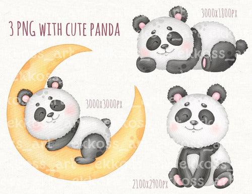 Kit Panda Sleeping Watercolor PNG Clipart Images Ek15 1