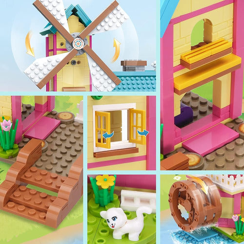 Finebely Dream Girls Friends Windmill House Villa Building Set 658 Pc 1