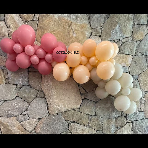 Mini Arco Globos Rosa Salmon Latte Nude Vintage Boho Chic 0