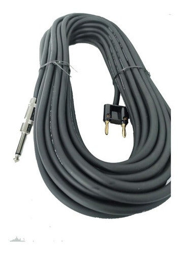 Pro Audio Mono Plug to Banana Speaker Cable 7.6 meters 1