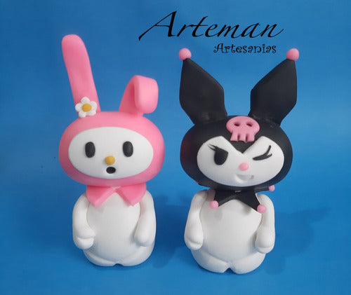 Arteman My Melody Kuromi, Adorno Torta En Porcelana Fria 1