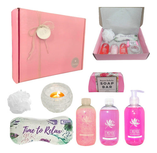 Zen Spa Roses Aroma Gift Box Set for Women – Happy Day - Aroma Caja Regalo Mujer Zen Spa Rosas Kit Set  N01 Feliz Día