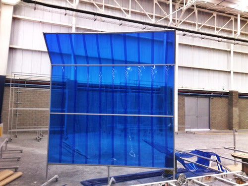 Cortina En Bandas De Pvc, Sanitarias Y Frig 200 X 2 X50 Azul 1