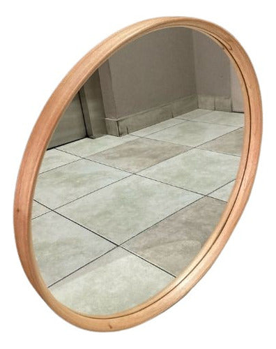 Generic Round Minimalist Wooden Mirror - 60 cm Diameter 0