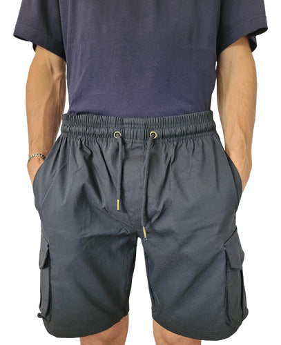 Distribuidora La Pochita Black Stretch Cargo Bermuda Shorts 0