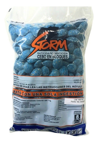 Veneno Raticida Storm Cebo Pastilla Azul Balde De 1 Kg 0