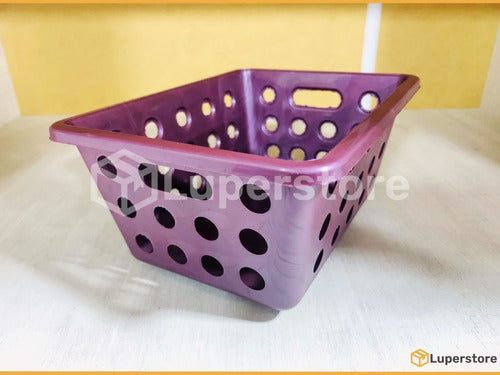 Perforated Organizer Basket 1.25 L Multipurpose Plastic Violet 3