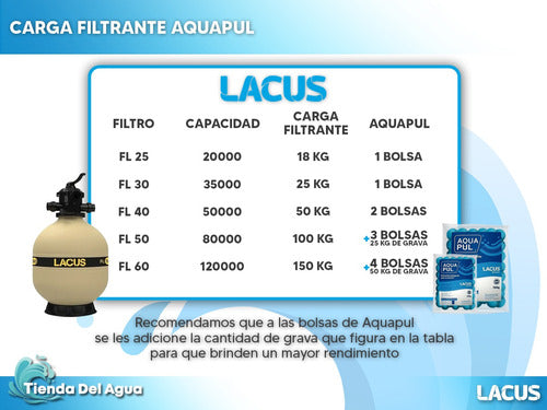 Lacus Filtro Pileta Fl 40 Válvulas 6 Vías 50000 Lts 4