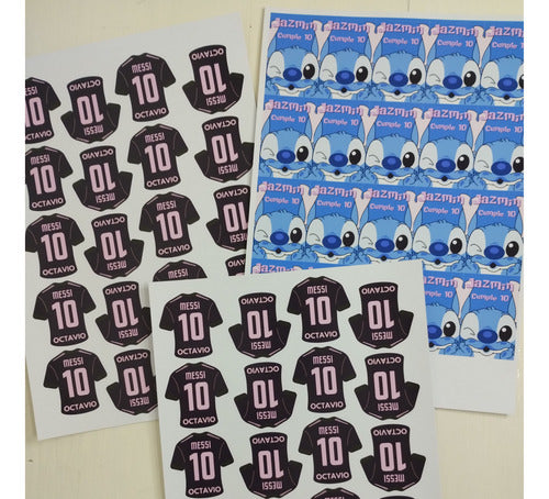 Presa de tu ilusión Formitas Bolsitas Candy Messi Inter X10 Stickers Personalizados 3