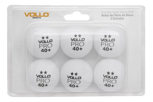 Bola De Tênis Mesa Pack 6 Bolinhas Pro Vollo Vt611-2 Branca 0