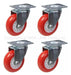 Spender73 Red Swivel Caster Wheel 50mm - Set of 4 Units (Total Height 65mm) 0