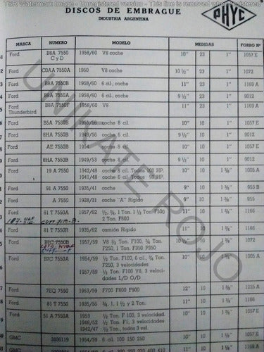 Antiguo Catálago Disco Embrague Pagliano Autos Taller - 1965 6