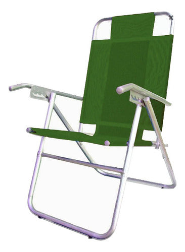 Aluminum Beach Chair 5 Positions Folding Camping Garden Chair 5