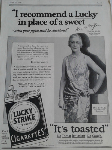 Clipping Publicidad Cigarrillos 1929 Usa * Lucky Strike* 1