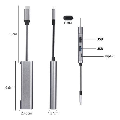 Mas Barato USB Type C to HDMI 4K USB 3.0 Ultra HD Hub 3