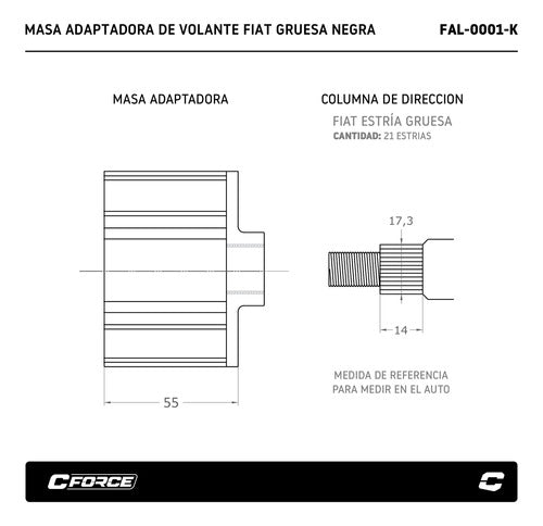 Faster By Collino Adapter Mass For Fiat Thick Steering Wheel 3