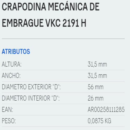 Crapodina De Embrague SKF Renault 19 1.9 D 1991-1998 1