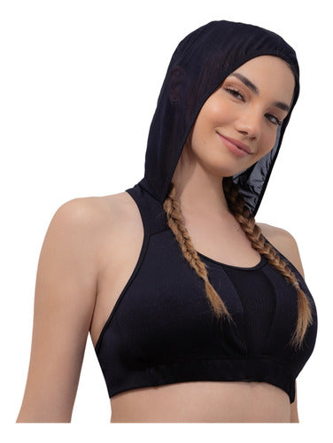 Melifera Black Sports Top with Hood Up to Size 105 S101 0