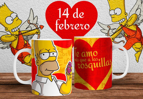 Plantillas Tazas Simpsons Valentin Enamorados #8 Sublimacion 1