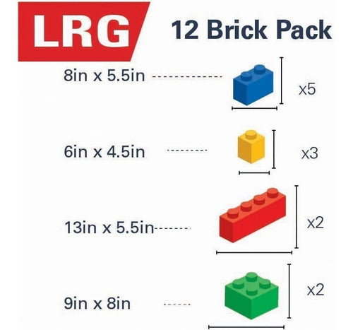 Vinyl Friend Large Brick Builders Blocks Decal Stickers Pack - Set Of 12 Blocks In 4 Colors 1