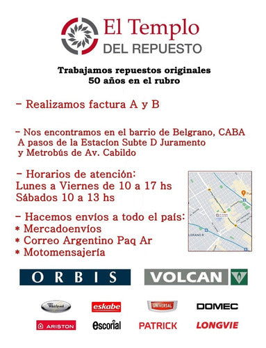 Orbis Tirajes Caño Interior/ Exterior Estufa Volcan 6