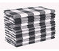 Light Y Pro 12 Pack Gingham Check Napkins 18x18 Gris Blanco 0