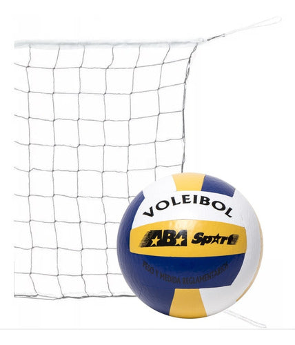 Set Red De Voley De Jardin 5 Metros + Pelota Cuero Sintetico 0