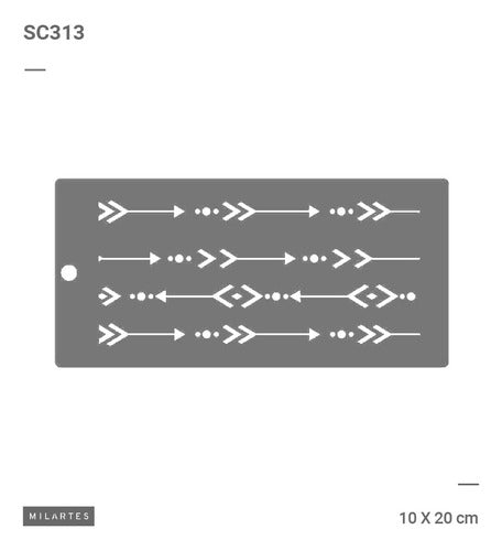 Mil Artes Stencil Decorativo Flechas Plantilla 10x20cm - SC 313 0