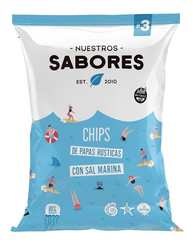 Nuestros Sabores Chips Papa Con Sal Marina 80 Gr S/tacc X 4u 0