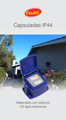 Exultt Blue IP44 Outdoor Capsulated Box with 2 Points 1