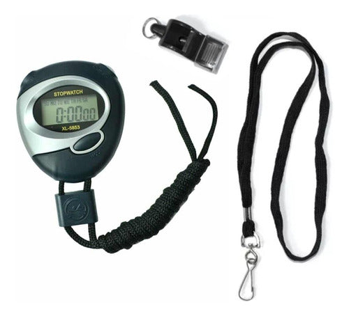 Foxes Whistle Combo Whistle with Lanyard and Digital Stopwatch 0