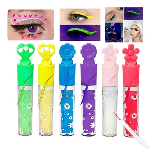 Beautifull Regalos X1 Delineador de Ojos Colores Intensos Fluo Liquido Make Up 0