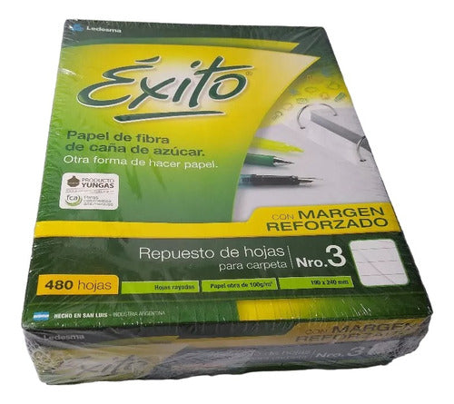 Éxito Reinforced Margin N3 School Replacement Loose Leaf 480 Sheets 0