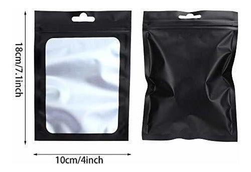 Boao Mylar Bags 100 Pack - 17cm X 10cm Black and Transparent 1