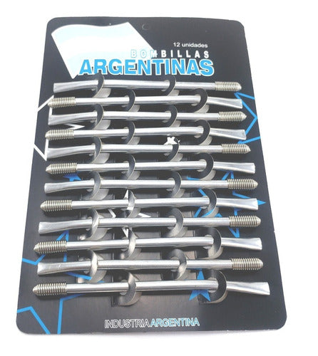 Aluminum Detachable Mate Straws with Spring - Pack of 12 Units - Bombillas Desarmable Aluminio Para Mate Resorte X 12 Unidad