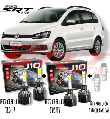 CREE LED High and Low Beam Lights Kit + LED Position Lights for VW Suran 0