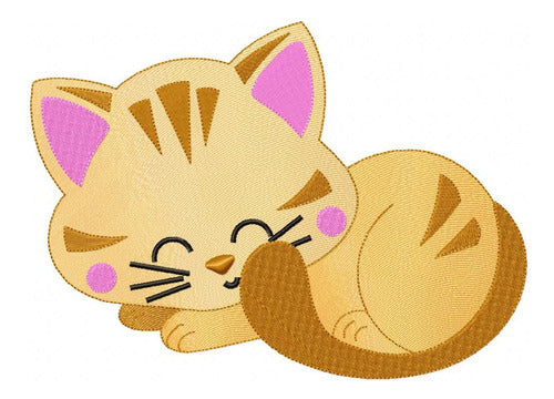 Embroidery Machine Animal Cat Kitten Orange Matrix 741 0