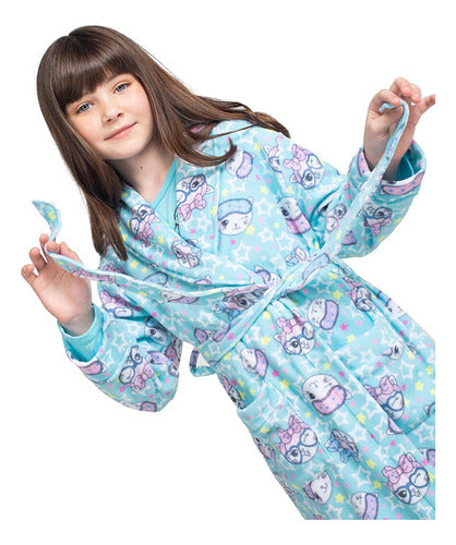 Girls' Polar Robe With Kittens Art 2075 0