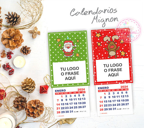 Calendarios Imprimibles Mignon Fiestas Navidad #1 2024 1