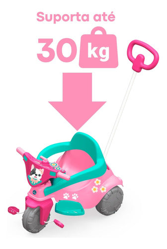 Triciclo Infantil Pink Pet Rosa 3x1 +12 Meses 30kg Xalingo 2